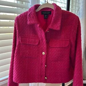 Rachel Zoe pink tweed jacket